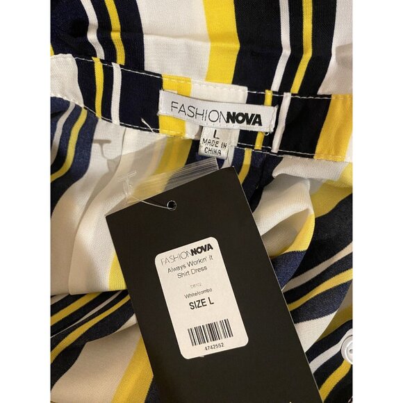 Womens Casual Shirt Dress Fashion Nova Size Large Always Working it NWT - Picture 6 of 8